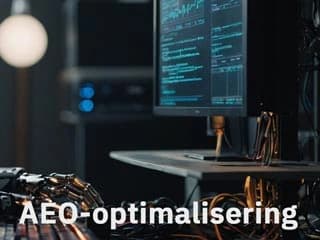 AI robot som utfører AEO-optimalisering