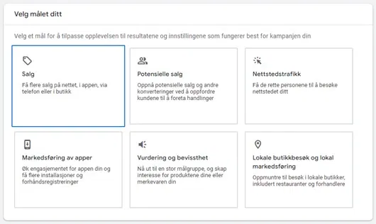 Google Ads kampanjeoppsett