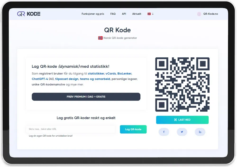 Webdesign av QR-Kode - Casestudie